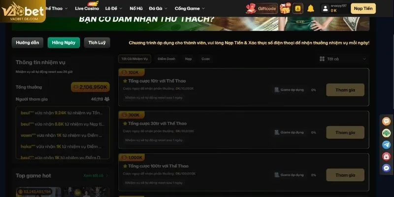 Code VAOBET trong các chiến dịch theo mốc thời gian