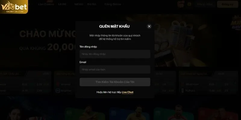 Hướng dẫn xử lý khi quên mật khẩu VAOBET theo từng bước