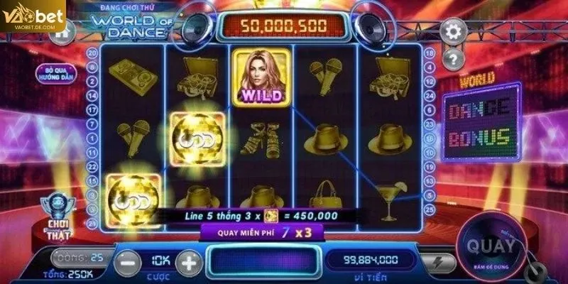 Nổ hũ World Dance VAOBET trong hệ thống slot